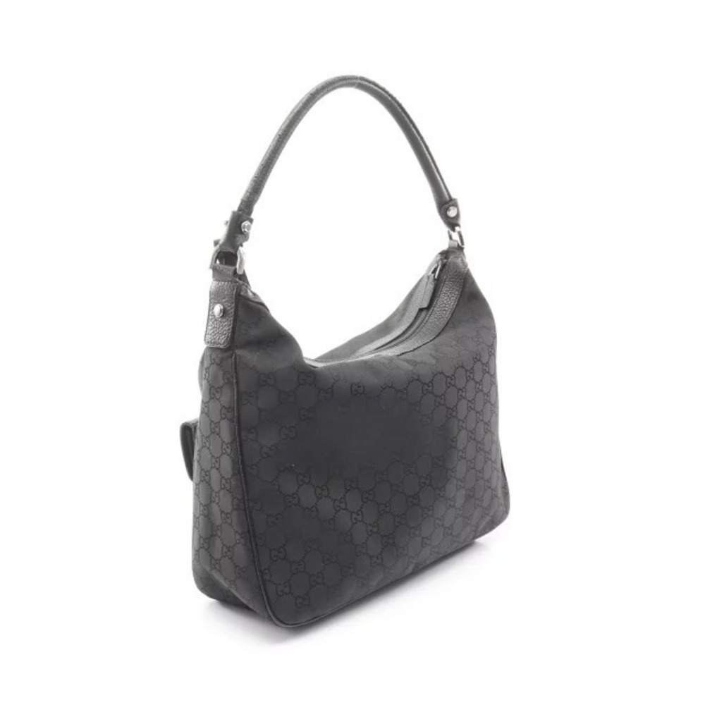 Gucci Bag Shoulder Black GG Leather Black
